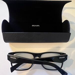 Prada Black Designer Eyeglasses with Case